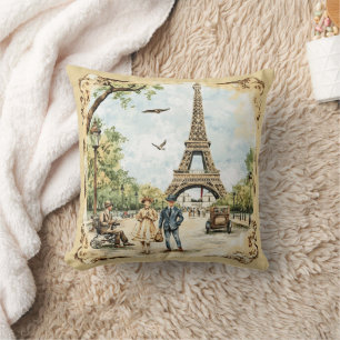 Paris Eiffel Tower Parisian Throw Pillow