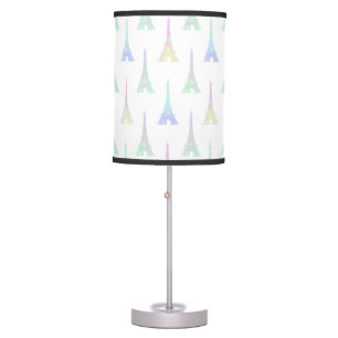 Paris Eiffel Tower Pastel Rainbow Table Lamp