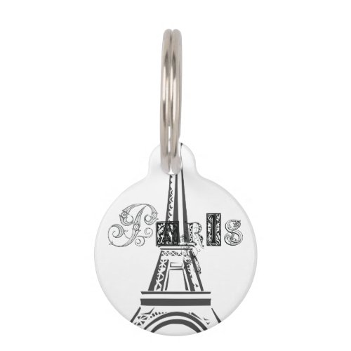Paris Eiffel Tower Pet Tag