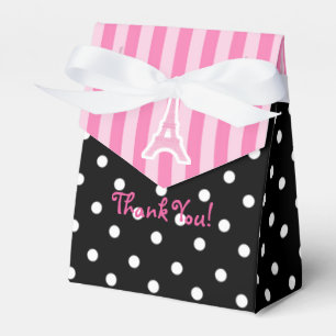Paris Eiffel Tower Pink Birthday Party Favor Bag Boxes