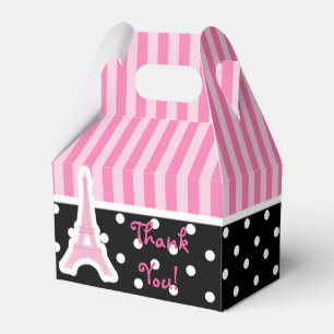 Paris Eiffel Tower Pink Birthday Party Favor Boxes