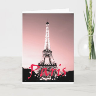 Paris Eiffel Tower Pink Card