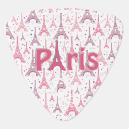 Paris Eiffel Tower Pink Lilac Purple France Europe Guitar Pick