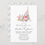 Paris Eiffel Tower Pink Peony Bridal Shower Invita Invitation at Zazzle