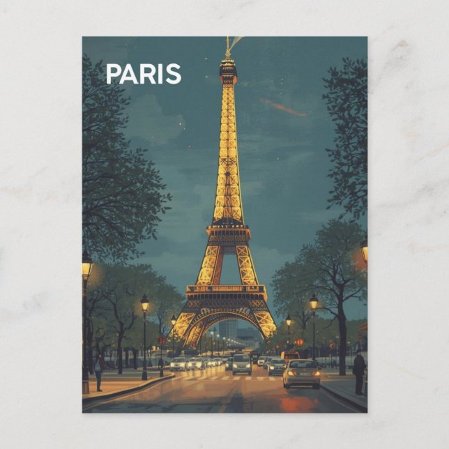 Paris Eiffel Tower Postcard (Front)