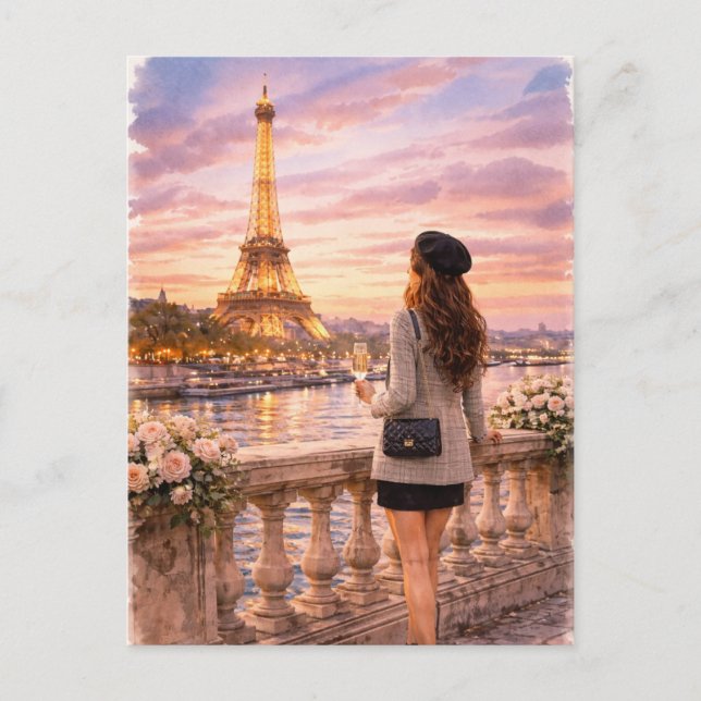 Paris - Eiffel Tower Postcard (Front)