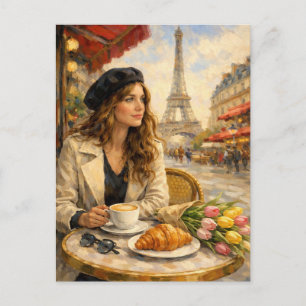 Paris - Eiffel Tower Postcard - Paris Cafe