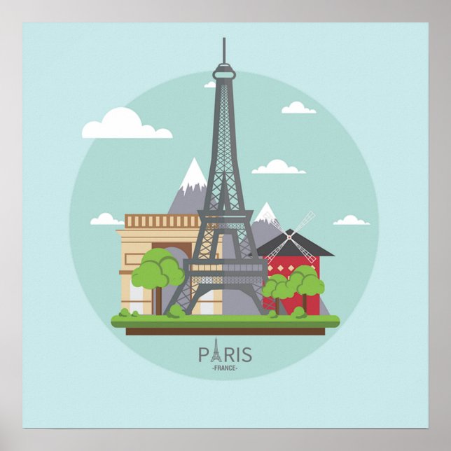 Paris Eiffel Tower Poster (Front)