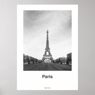 Paris Eiffel Tower Print, Paris Black White Photo Poster