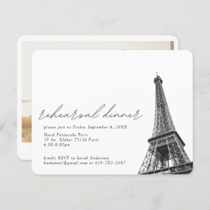 Paris Eiffel Tower Rehearsal Dinner Enclosure Card