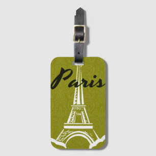 Paris Eiffel Tower Silhouette Luggage Tag