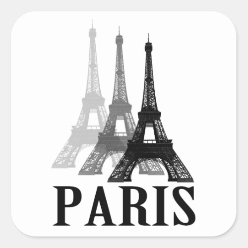 Paris Eiffel Tower Square Sticker