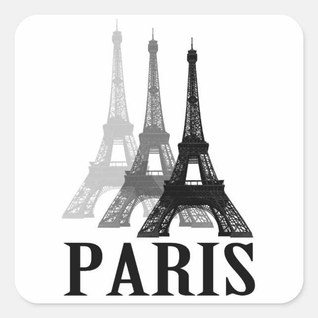 Paris Eiffel Tower Square Sticker (Front)
