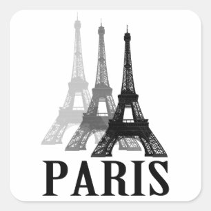 Paris Eiffel Tower Square Sticker