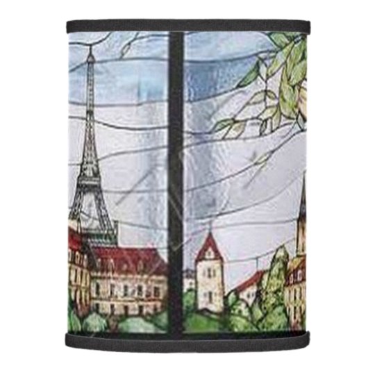 PARIS EIFFEL TOWER STAINED GLASS 2 LAMP SHADE (Right)