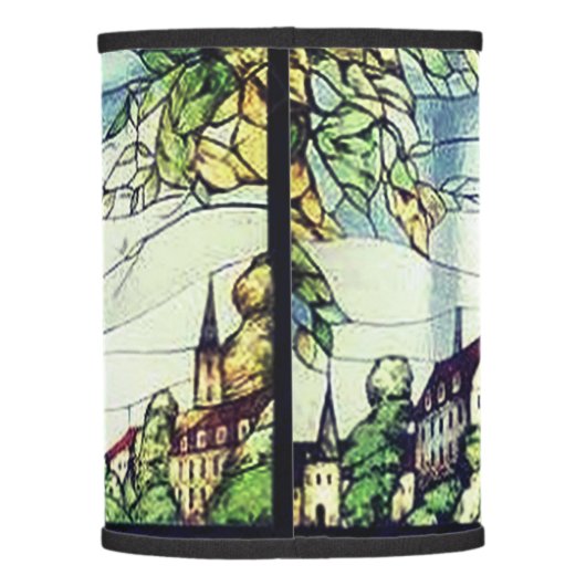 PARIS EIFFEL TOWER STAINED GLASS LAMP SHADE (Back)