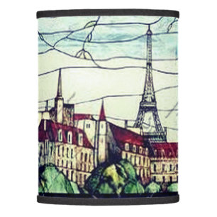 PARIS EIFFEL TOWER STAINED GLASS LAMP SHADE