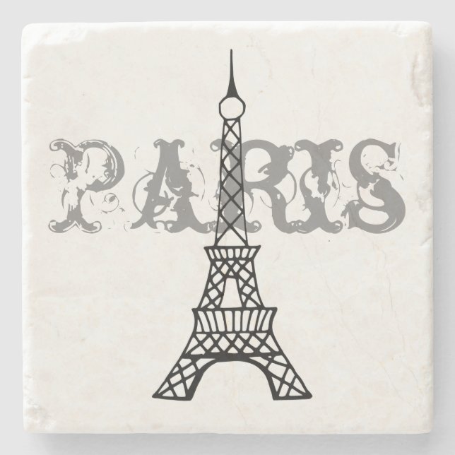 Paris Eiffel Tower Stone Drink Coaster Gift (Front)