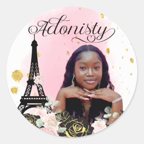 Paris Eiffel Tower Sweet Sixteen Circle Sticker Classic Round Sticker