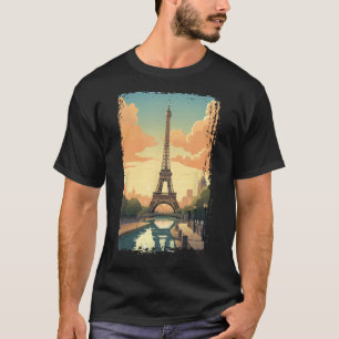 Paris Eiffel Tower T-Shirt I Love Paris Souvenir F