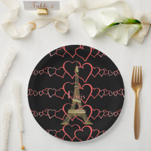 Paris Eiffel Tower Themed Paper Plates