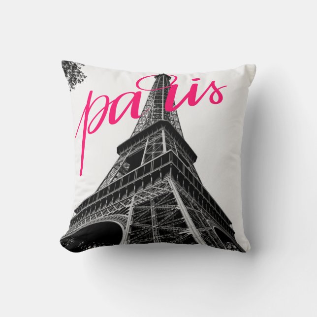 Paris - Eiffel Tower Throw Pillow (Front)