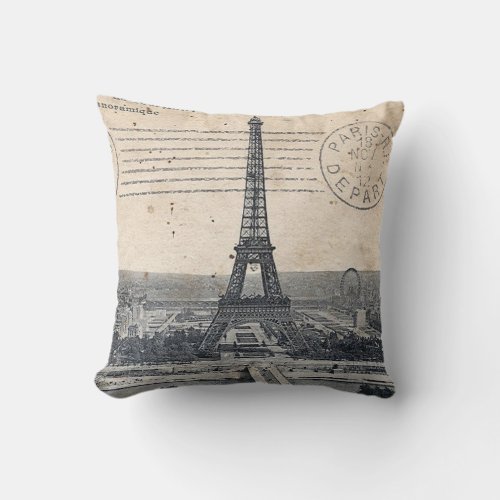 Paris Eiffel Tower Throw Pillow