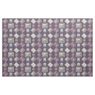 Paris Eiffel Tower travel postage inspired fabric