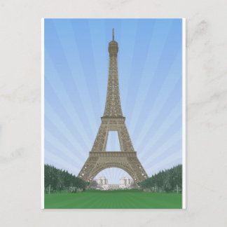 Paris: Eiffel Tower: Vector Drawing: Postcard