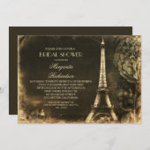 Paris Eiffel tower vintage bridal shower Invitation (Front/Back)