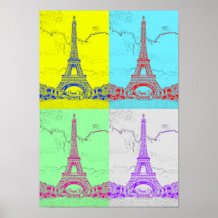 Paris - Eiffel Tower - Vintage Inspired Art Poster