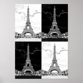 Paris - Eiffel Tower - Vintage Inspired Art Poster
