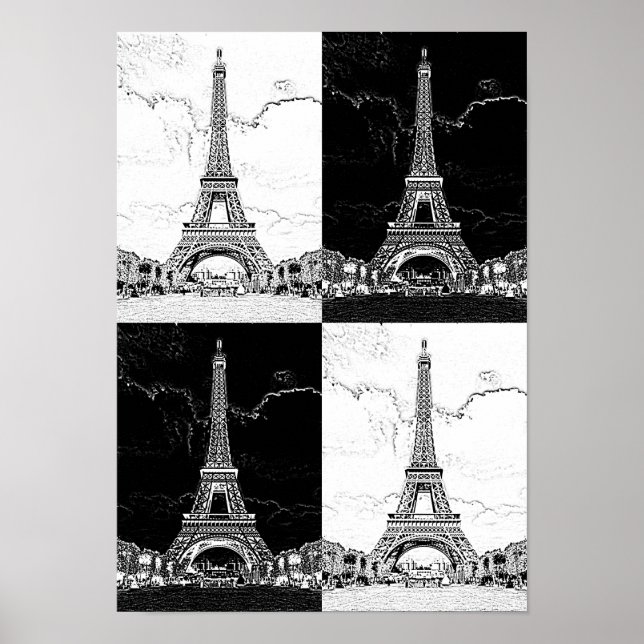 Paris - Eiffel Tower - Vintage Inspired Art Poster (Front)