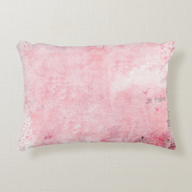 Paris eiffel tower vintage pigeons accent pillow (Front)