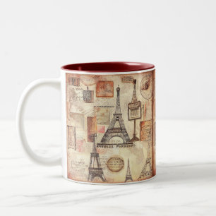 Paris Eiffel Tower Vintage Two-Tone Coffee Mug