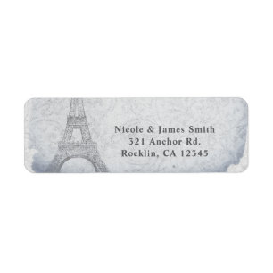 Paris Eiffel Tower Vintage Wedding Chic Invitation Label