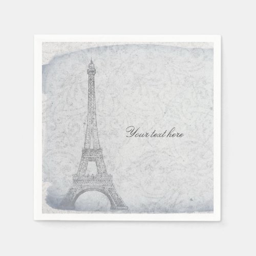Paris Eiffel Tower Vintage Wedding Elegant Chic Paper Napkins