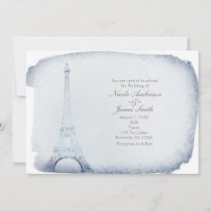 Paris Eiffel Tower Vintage Wedding Invitations