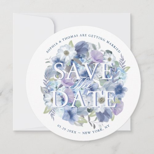 Paris Eiffel Tower Watercolor Floral White Wedding Save The Date