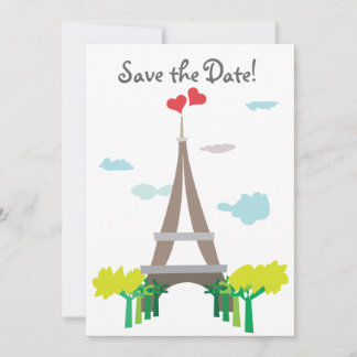 Paris Eiffel Tower Wedding Date Save The Date