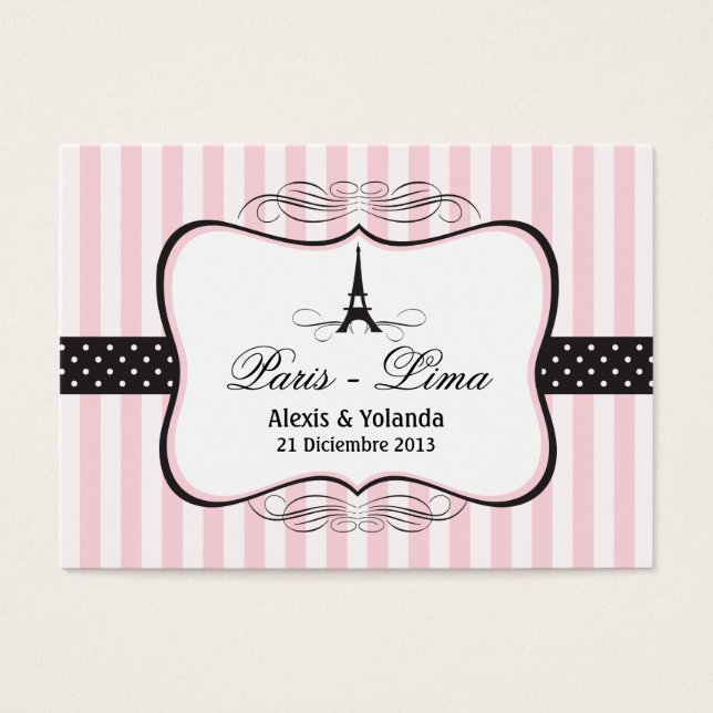 Paris Eiffel Tower Wedding Favor Tag (Front)