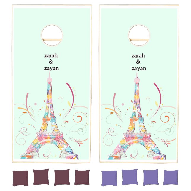  Paris Eiffel Tower wedding Game Cornhole Set (Set)
