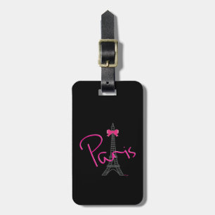Paris Eiffel Tower with Bow Luggage Tag