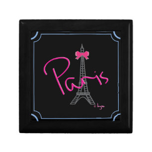 Paris Eiffel Tower with pink bow Gift Box