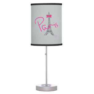 Paris Eiffel Tower with pink bow Table Lamp