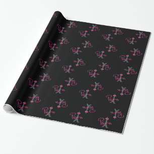 PARIS Eiffel Tower with pink bow Wrapping Paper