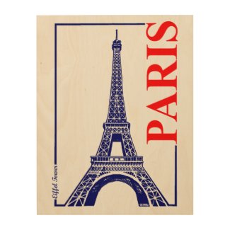 Paris-Eiffel Tower Wood Print