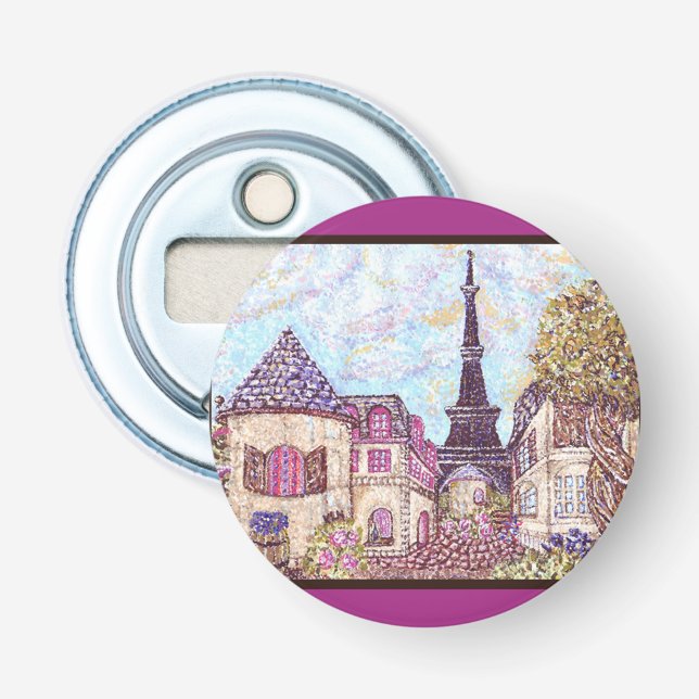 Paris EiffelTower inspire pointillsm bottle opener (Front)