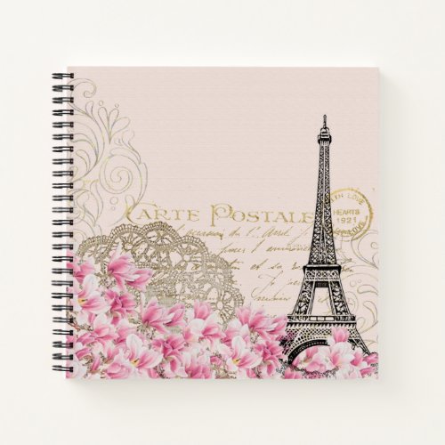 Paris Eiffelturm France French Vintage Ephemera Notebook