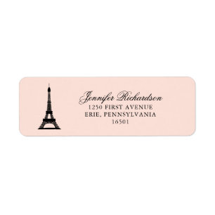Paris Elegance Blush Pink with Eiffel Tower Label